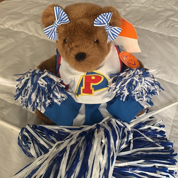Cheerleader Bear NWT, Pawsenclaws Co., 6-piece outfit, Pom Poms & Cheer Necklace - Picture 5 of 15